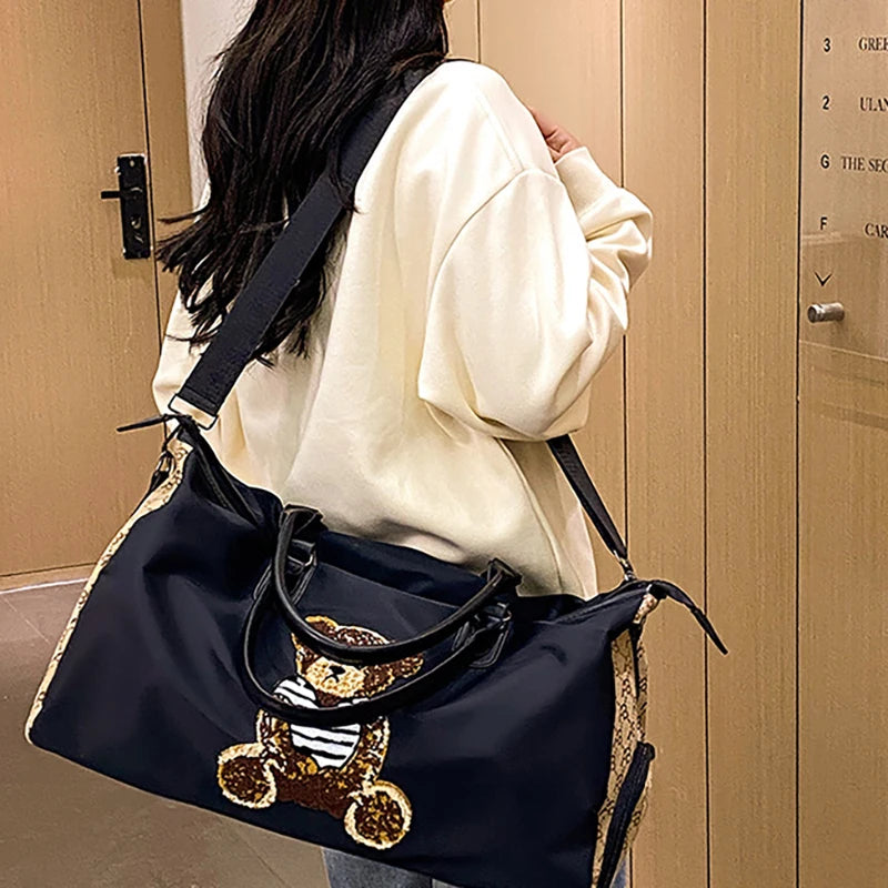 Short Distance Large Capacity Hand-held Travel Bag Crossbody Women's Luggage Storage Bag New Style Fashionable casual Bag