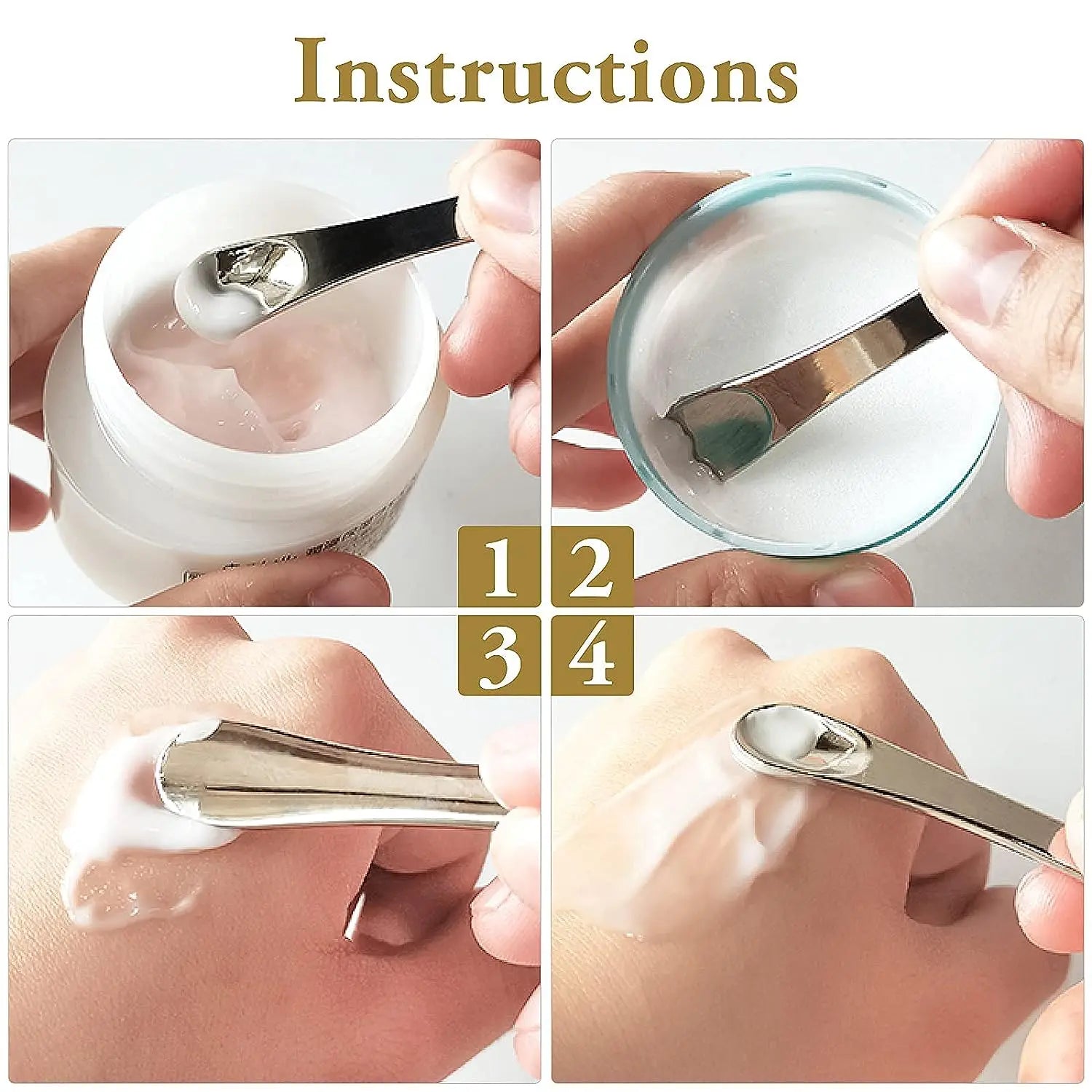 1Pcs Metal Makeup Spatula Mini Spoon Eye Cream Massage Sticks Beauty Scoop for Facial Cosmetic Face Cream Reduce Eye Wrinkles