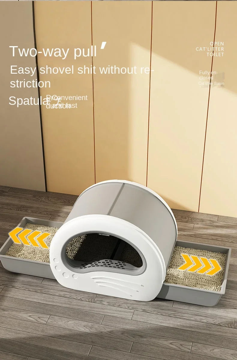 Cat Litter Box Fully Enclosed Drawer Type Cat Litter Box Anti-splash and Odor Isolation Cat Toilet Extra Large Cat Litter Box