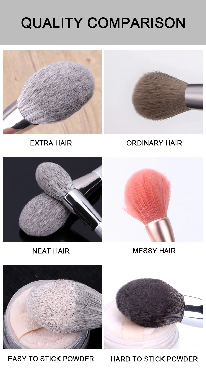 KLINA 12PCS Makeup Brushes Kit Professional Natural Goat Hair Foundation Powder Contour Eyeshadow Lip Make Up Tools For Women