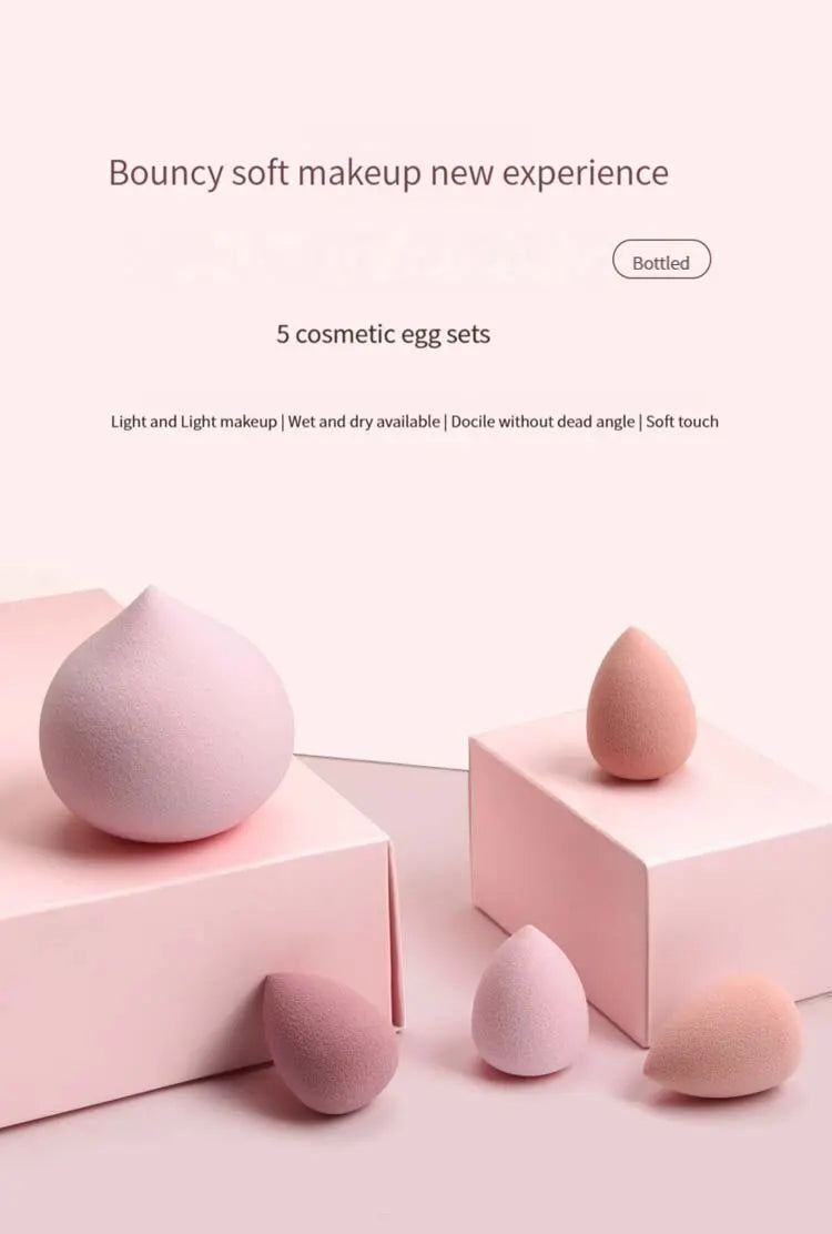 Mini Cosmetic Egg 5 PCs Wet and Dry Dual Use Foam Large Powder Puff Makeup Tools Makeup Blender
