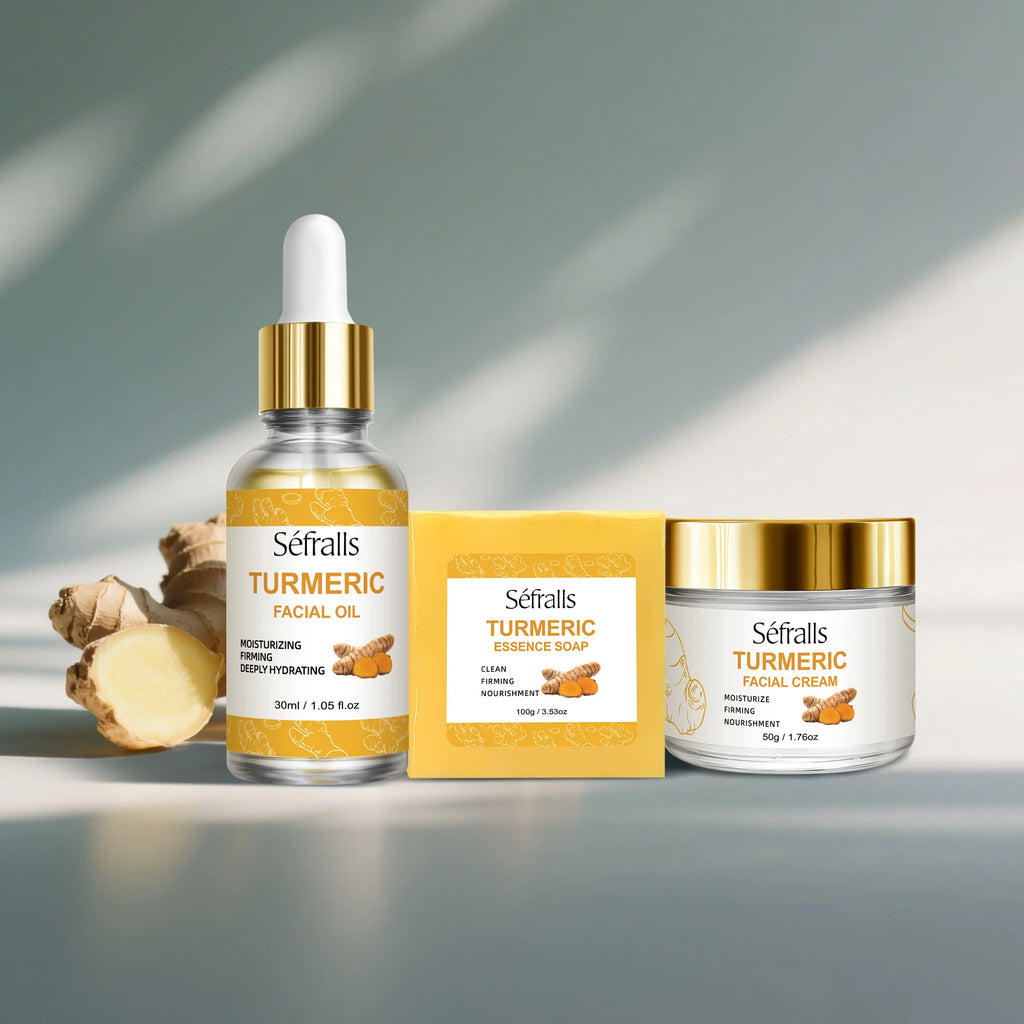 Séfralls Turmeric Skincare Set for All Skin TypesFirming moisturising deep cleansing anti-wrinkle nourishing blemish reduction
