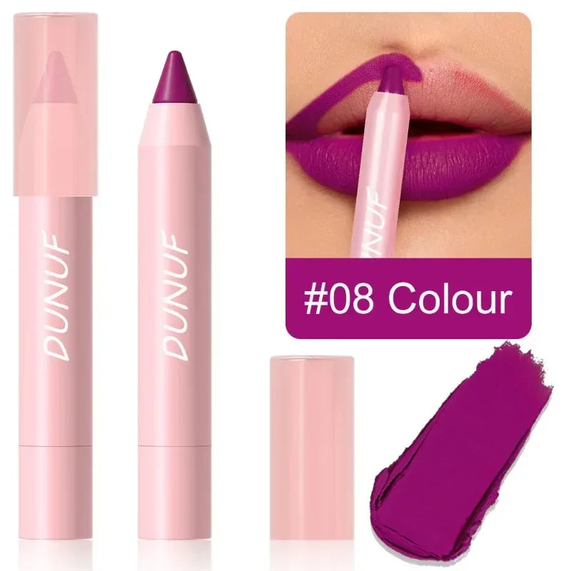 Sexy Dark Red Brown Lipstick Pencil Matte 18 Colors Lip Liner Crayons Rich Full Color Lip Tint Silky Natural Creamy Texture Pen