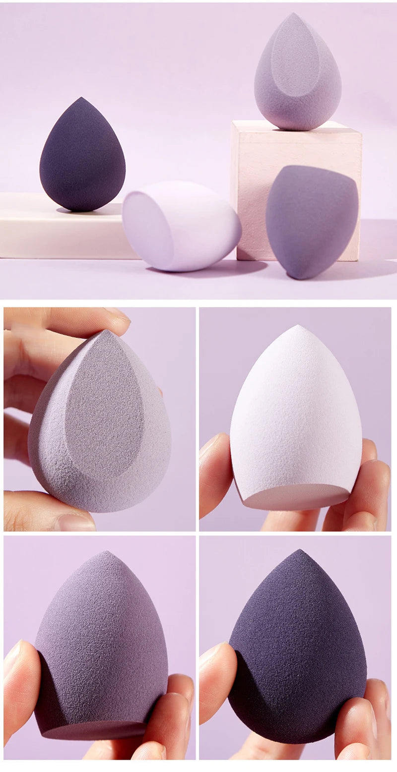 4pcs Makeup Sponge Powder Puff Dry and Wet Combined Beauty Cosmetic Ball Foundation Powder Puff Bevel Cut Make Up Sponge Tools