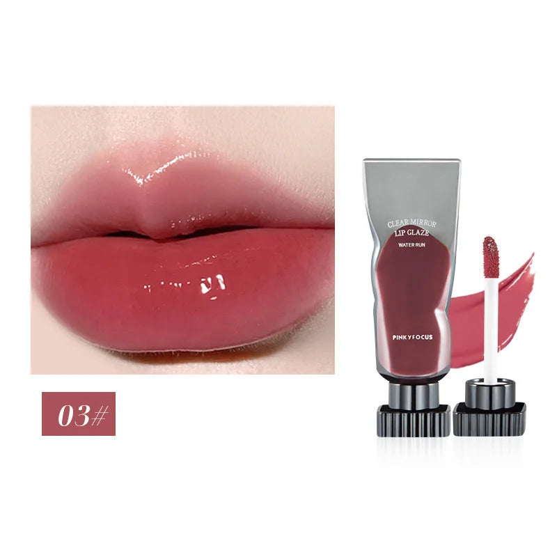 6 Colors Jelly Mirror Water Lip Gloss Transparent Glass Lip Glaze Waterproof Liquid Lipstick Nude Brown Clear Lip Tint Makeup