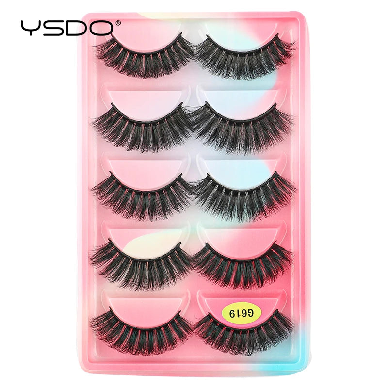 YSDO 5 pairs eyelashes makeup mink strip lashes dramatic eyelashes faux cils natural false eyelashes extension 3d mink eyelashes