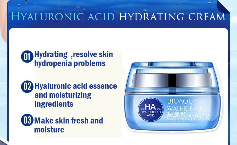 BIOAQUA Hyaluronic Acid Facial Care Face Cream Eye Cream Anti Eyes Bag Moisturizing Firming Day Creams Skin Care Kit