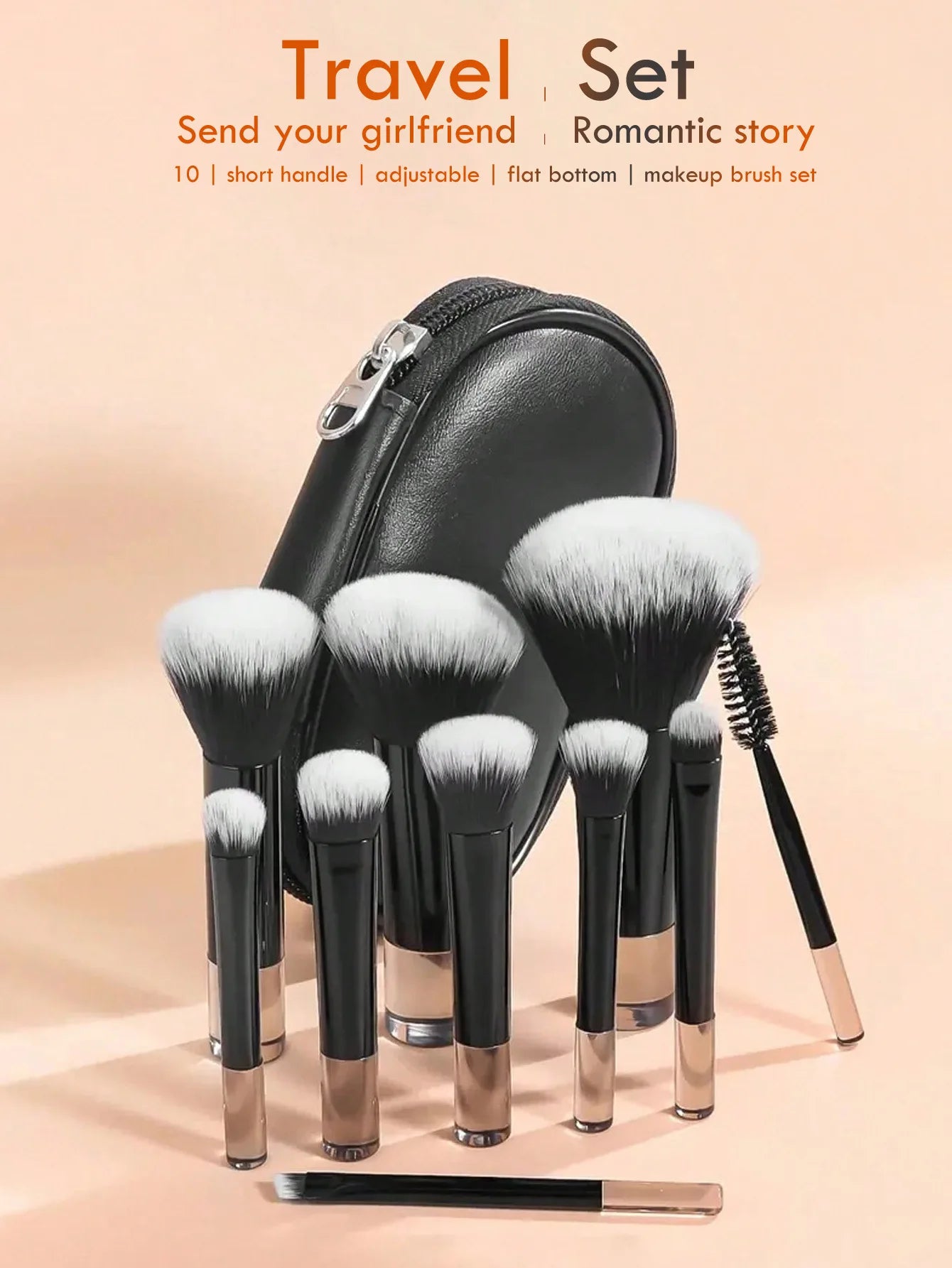 10 color Mini makeup brush Travel portable Makeup Tool - Palm Brush Professional Makeup tool set gift