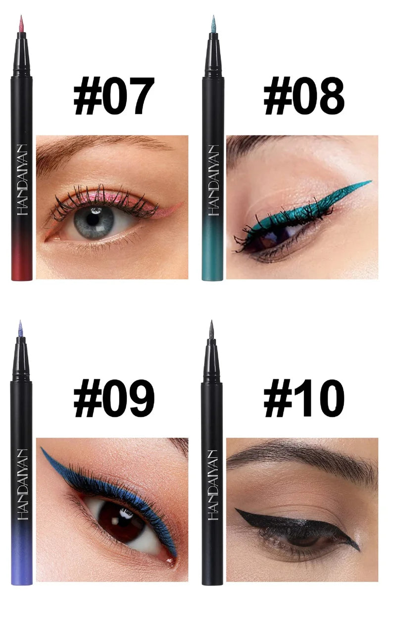 Glitter Liquid Eyeliner Pencil Waterproof Purple Pink Blue Eye Liner Pen Long Lasting Quickily Drying Eyes Makeup Cosmetics