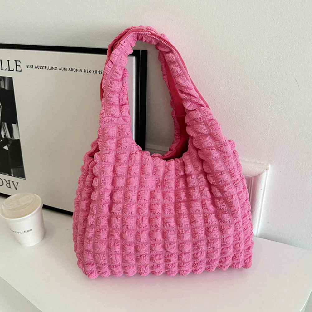 Elegant Handbag Pleated Cloud Bag Female Candy Color Large Capacity Shoulder Bag Handbags Shopping Girls Pouch Tote Bolsas