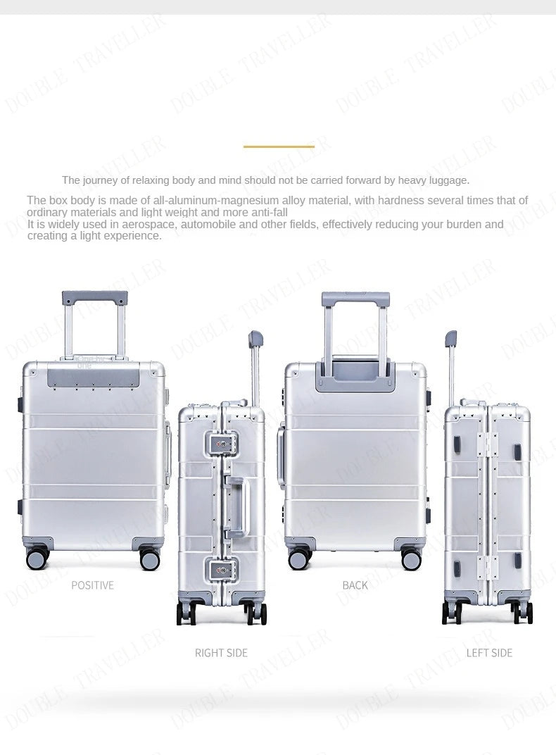 The Latest All Aluminum Travel Luggage High Quality Trolley Suitcase 20 Inch Carry on Luggage Men's and Women's Luggage