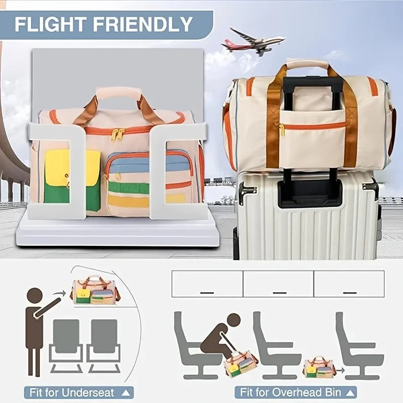 Large Capacity Oxford Fabric Gym Duffel Bag with Shoe Compartment & Adjustable Shoulder Straps, Multi-Pocket Travel Bag