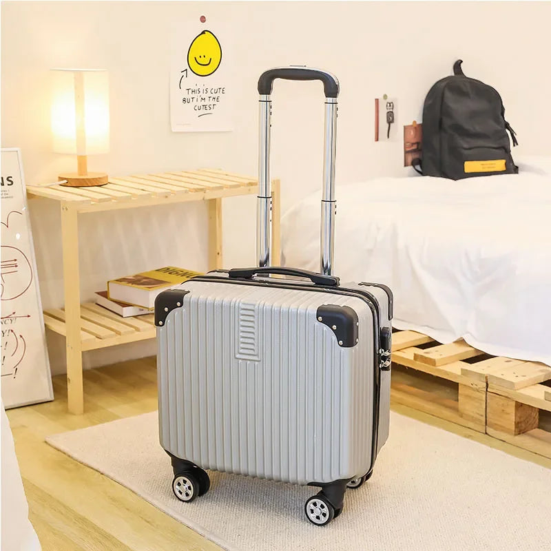 Mini Small 18-Inch Travel Boarding Suitcase Luggage Student Japanese-Style Retro Lightweight Password Trolley Case