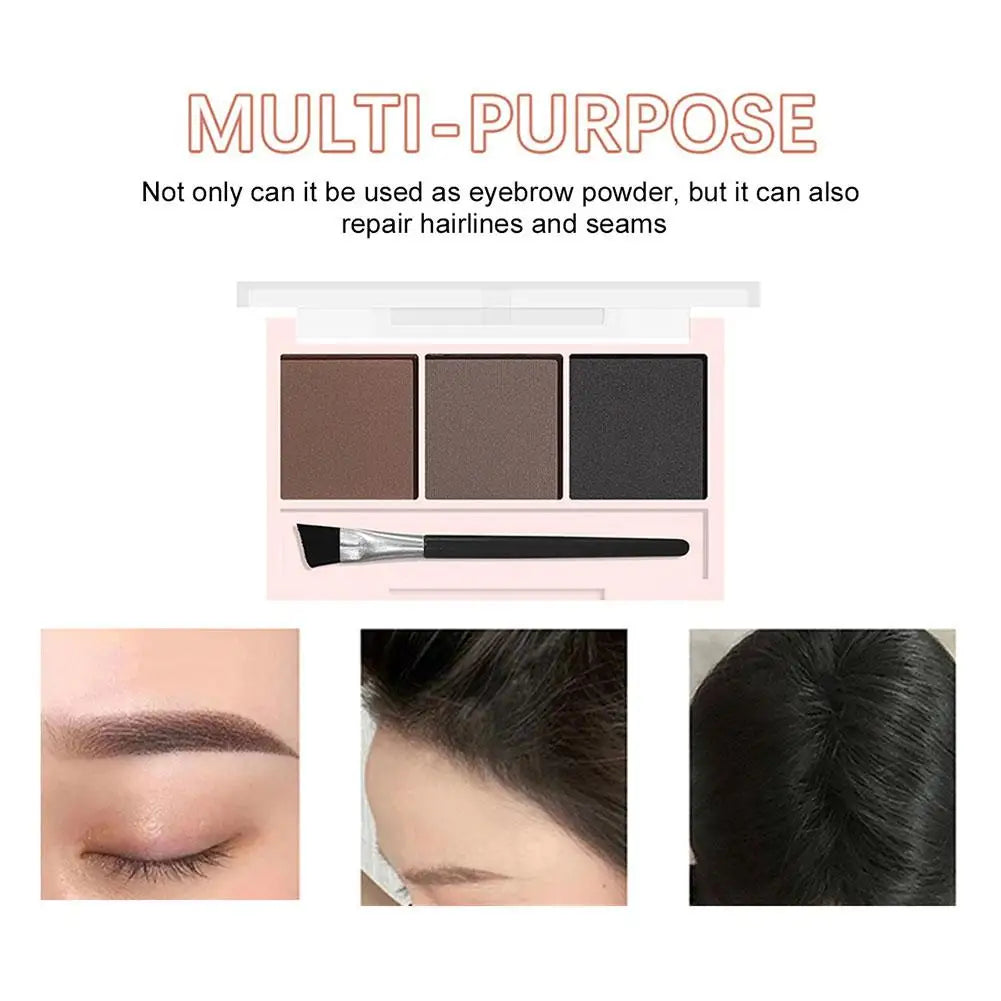 3 Colors Eyebrow Powder Shadow 3D Eyebrow Shape Waterproof and Sweat-proof Natural Long-Lasting Eyebrow Powder