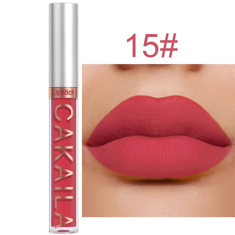 18 Colors Lipsticks Waterproof Sexy Matte Lip Gloss Women Makeup Long Lasting Red Pink Nude Liquid Lipstick Cosmetics