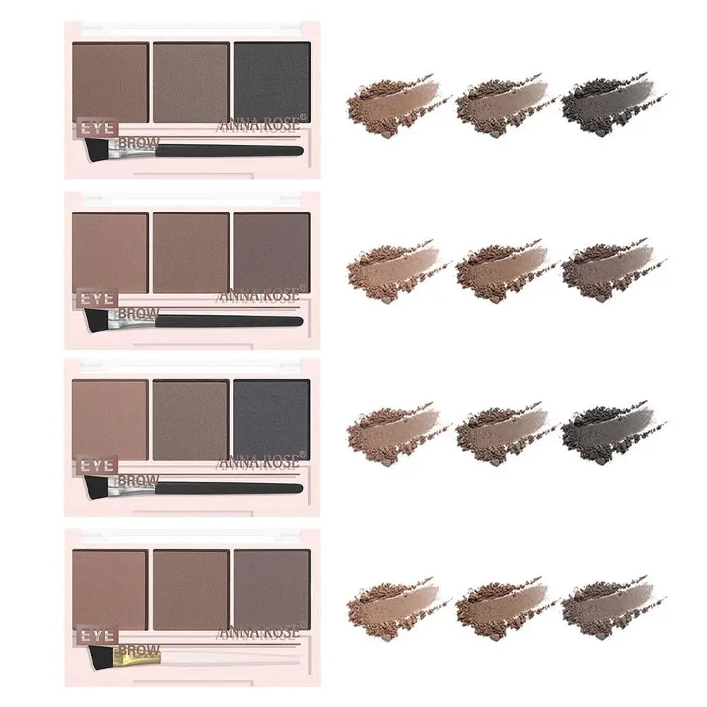 3 Colors Eyebrow Powder Shadow 3D Eyebrow Shape Waterproof and Sweat-proof Natural Long-Lasting Eyebrow Powder