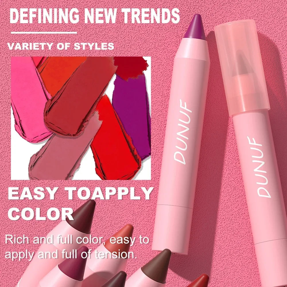 Sexy Dark Red Brown Lipstick Pencil Matte 18 Colors Lip Liner Crayons Rich Full Color Lip Tint Silky Natural Creamy Texture Pen