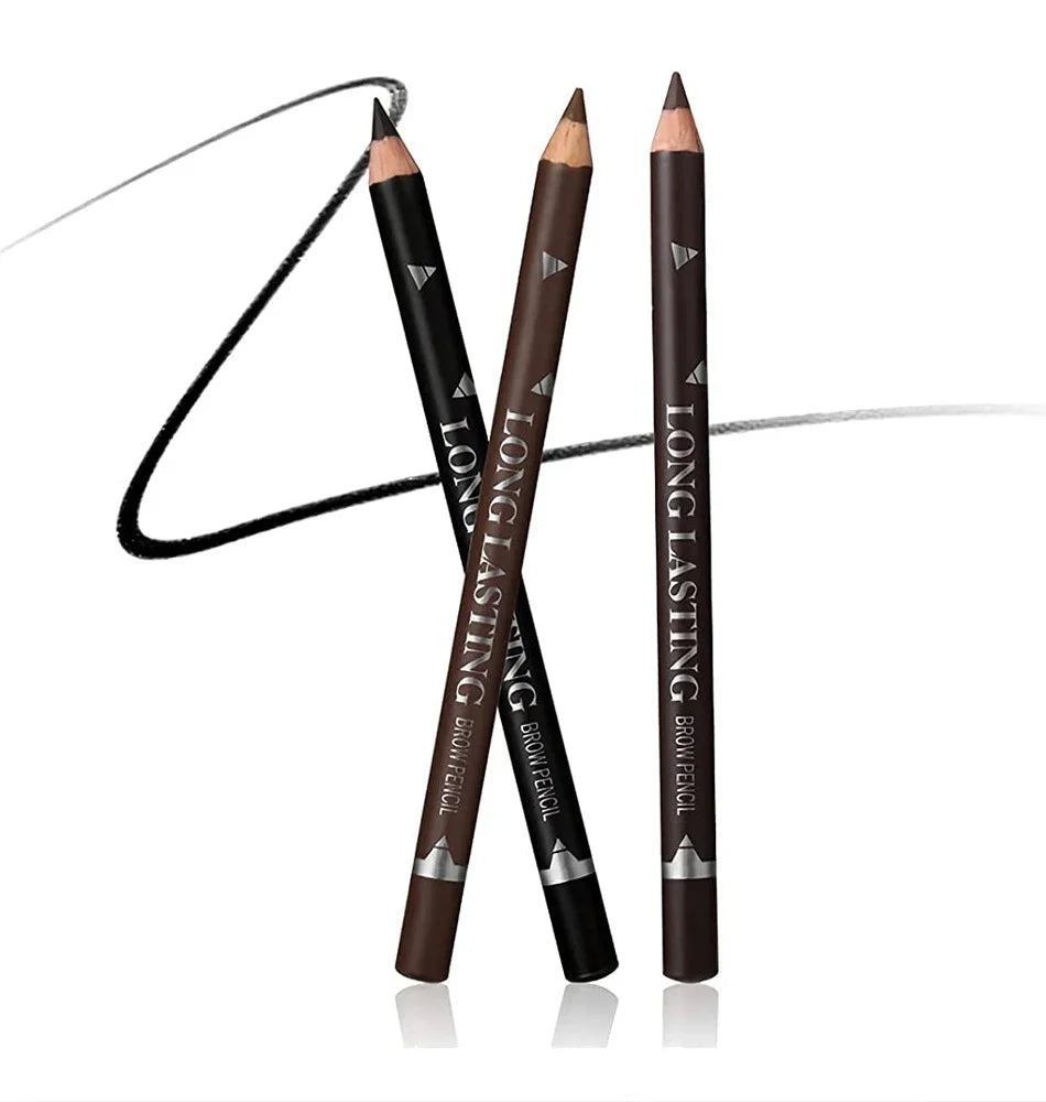 6/12Pcs Waterproof Eyebrow Pencil Easy Color Natural Black Brown Eye Makeup Pen Cosmetic Beginner Practice Eyebrow Beauty Tools