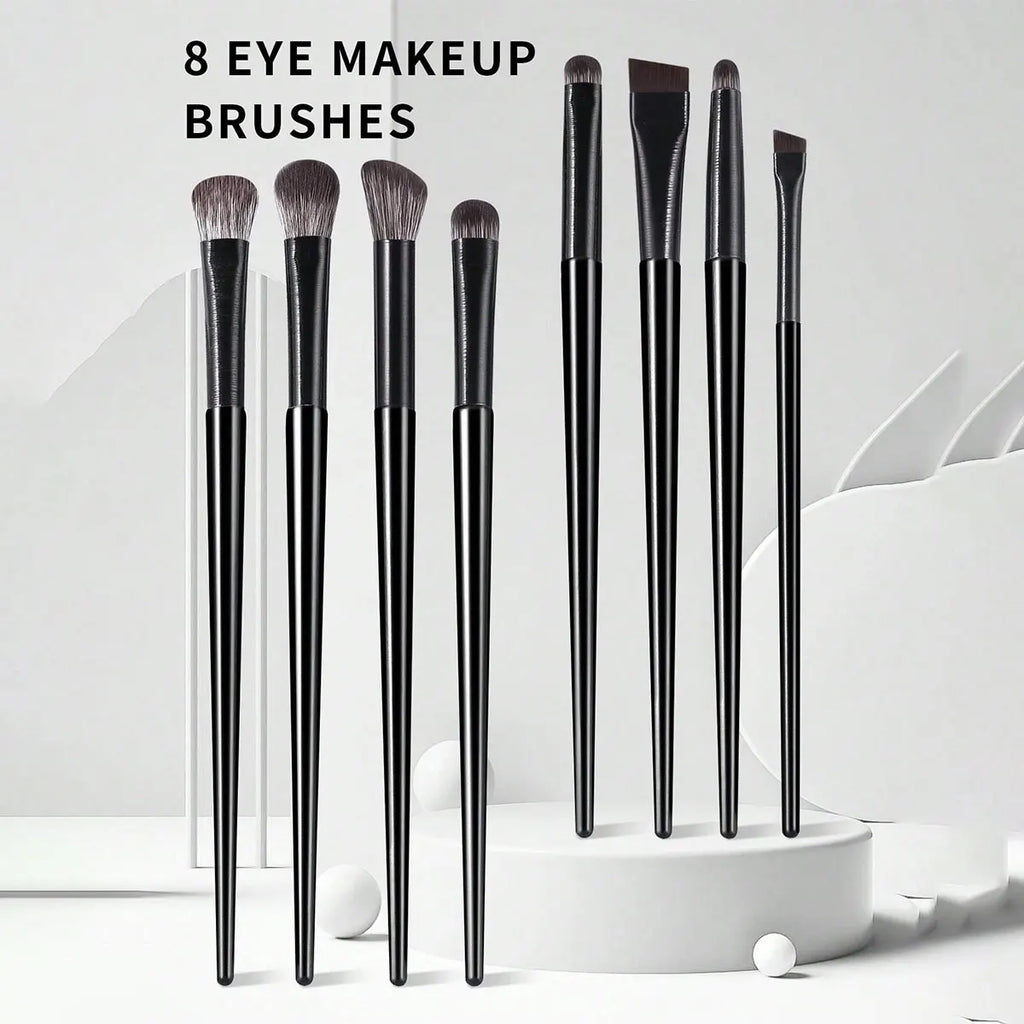 8pcs/Set Black Portable Eye Shadow Makeup Brush Kit