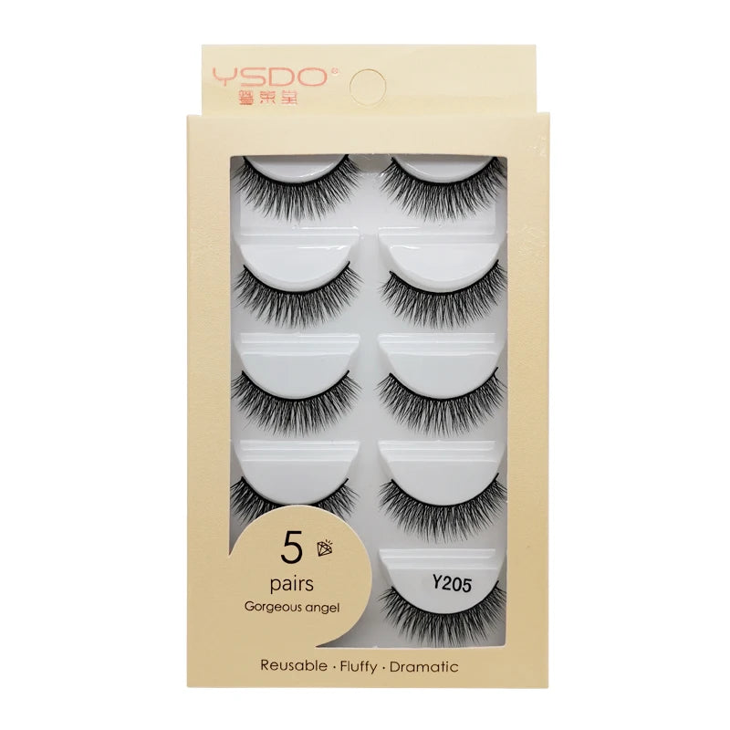 YSDO 3/5 Pairs 3D Mink False EyeLashes Winged Lashes Thick EyeLashes Makeup Fake EyeLashes Volume Lash Dramatic Mink EyeLashes