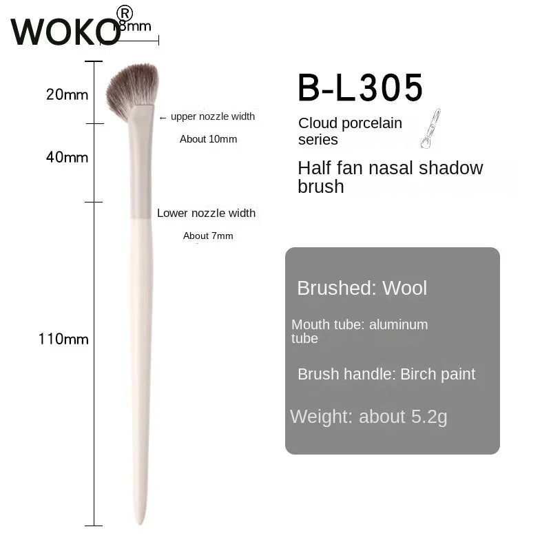 Fan Sector Nose Shadow Brush Angled Nose Alar Contour Smudge Highlighting Shadow Makeup Brushes Sickle Goat Hair Make up Brush