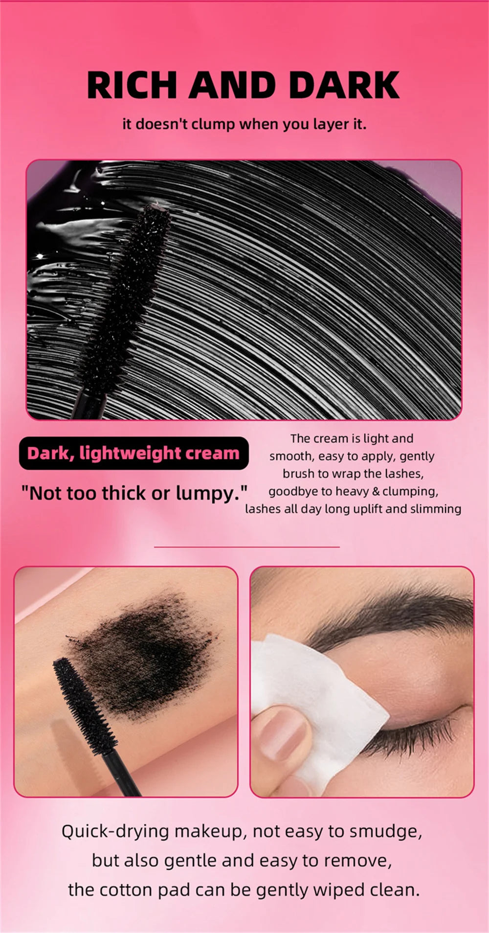 Eyelashes Lengthening Mascara Waterproof Long Lasting Silky Lash Black Eyelashes Extension Make Up Beauty Eye Korean Cosmetic