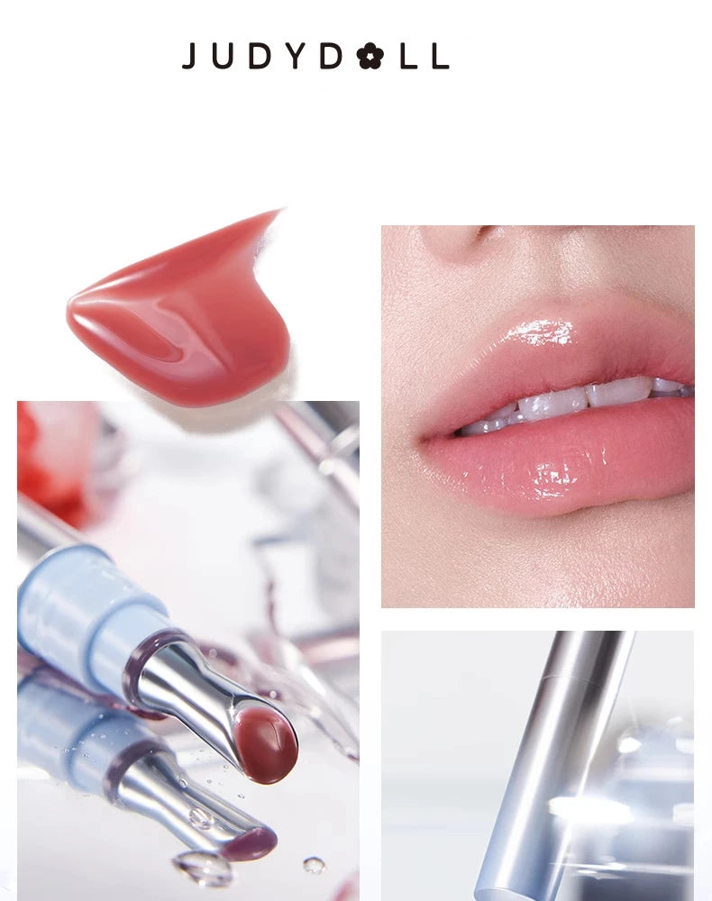 Judydoll Ice Diamond Essence Lip Gloss Oil Mirror Water Light Lip Tint Fading Lip Lines Lipstick Moisturizer Lip Plumping Makeup