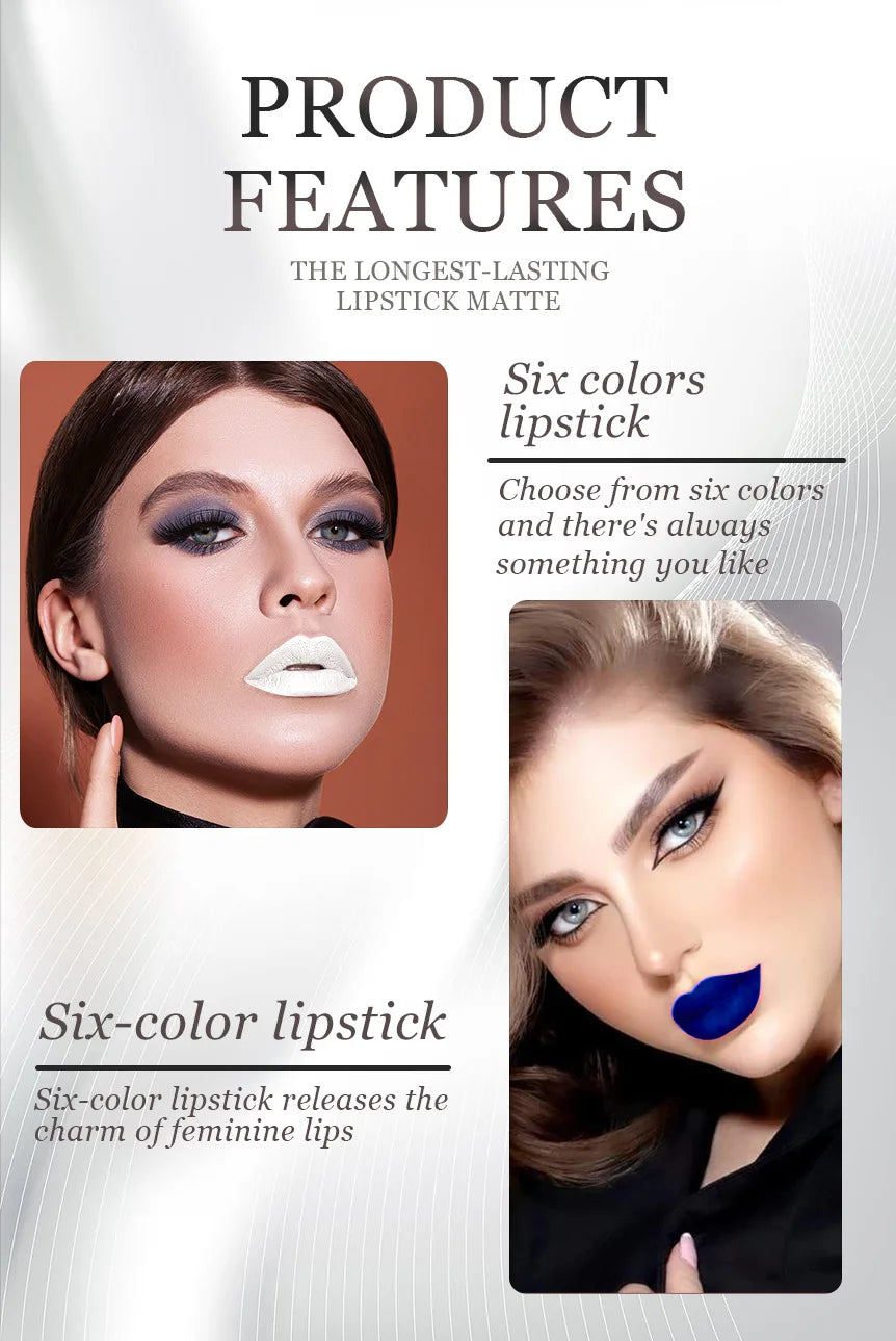 Halloween lipstick dark matte matte waterproof long-lasting non-stick cup olive green white lip glaze