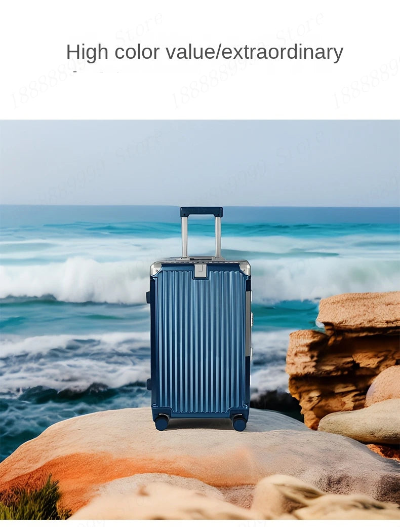 Large Capacity Luggage Aluminum Frame Suitcase Trolley Case PC TSA Lock Suitcases Travel Bags Oversized 24/26/28/30 inch
