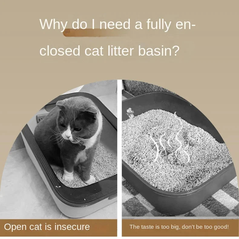 Cat Litter Box Fully Enclosed Drawer Type Cat Litter Box Anti-splash and Odor Isolation Cat Toilet Extra Large Cat Litter Box