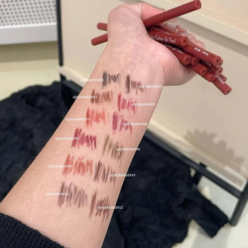Matte Brighten Lying silkworm Eyeliner Gel Pen Waterproof Quick Drying Pink Brown Ultra fine Eye Shadow Pen Not-Smudge Makeup