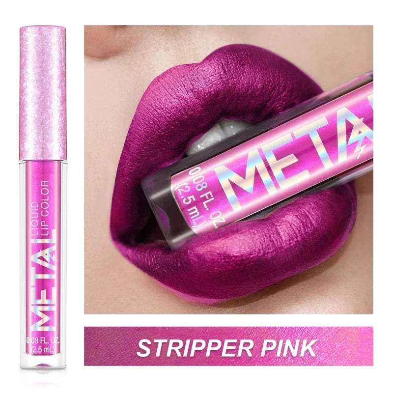 Waterproof Pearl Matte Lipstick Long Lasting Non-Stick Cup Lip Glaze Shimmer Glitter Metallic Lip Gloss Lips Makeup Cosmetics