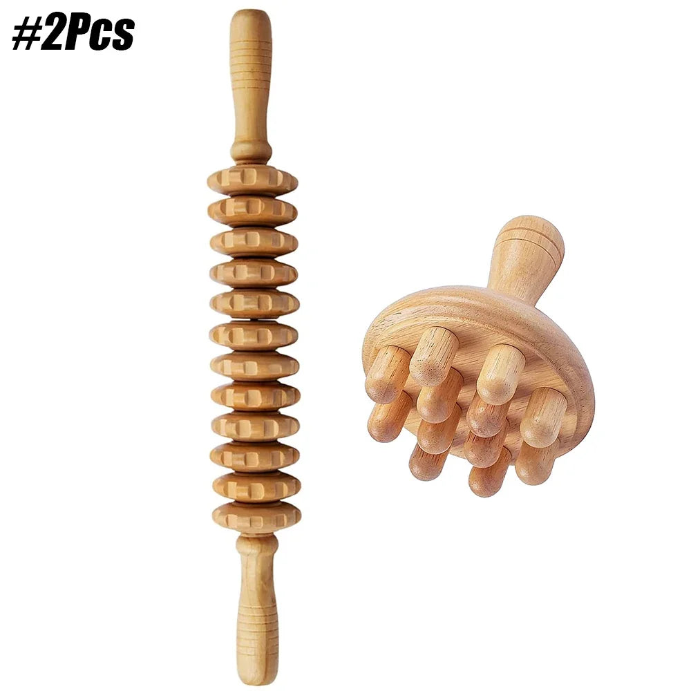 Wood Therapy Massage Roller Stick Wood Massage Cup Wooden Lymphatic Drainage Gua Sha Tool Body Shaping Muscle Massage Relaxation