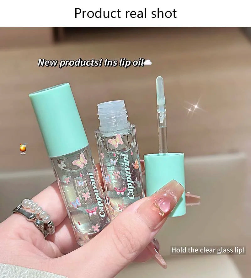 Moisturizing Water Light Lip Gloss Shimmer Transparent Jelly Mirror Lip Glaze Crystal Clear Hydrating Plumping Lip Gloss Makeup