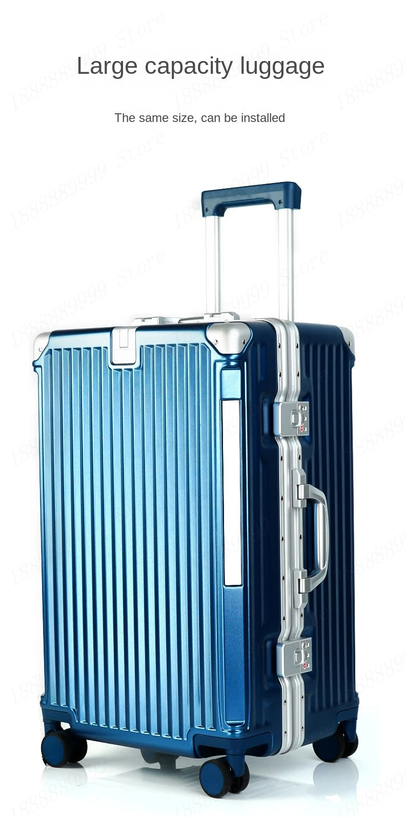 Large Capacity Luggage Aluminum Frame Suitcase Trolley Case PC TSA Lock Suitcases Travel Bags Oversized 24/26/28/30 inch