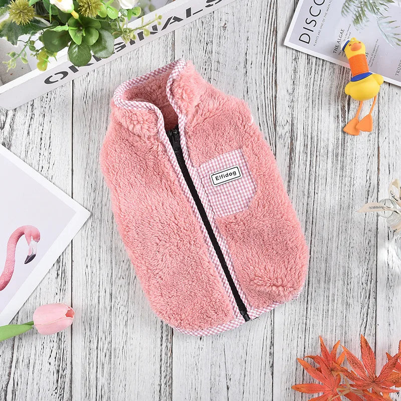 Zipper  Shi Tzu Sweater Clothes For Small Medium Dogs Pet Fur Vest Outfit French Bulldog Autumn Winter Jackets XS 3XL Cats Goods