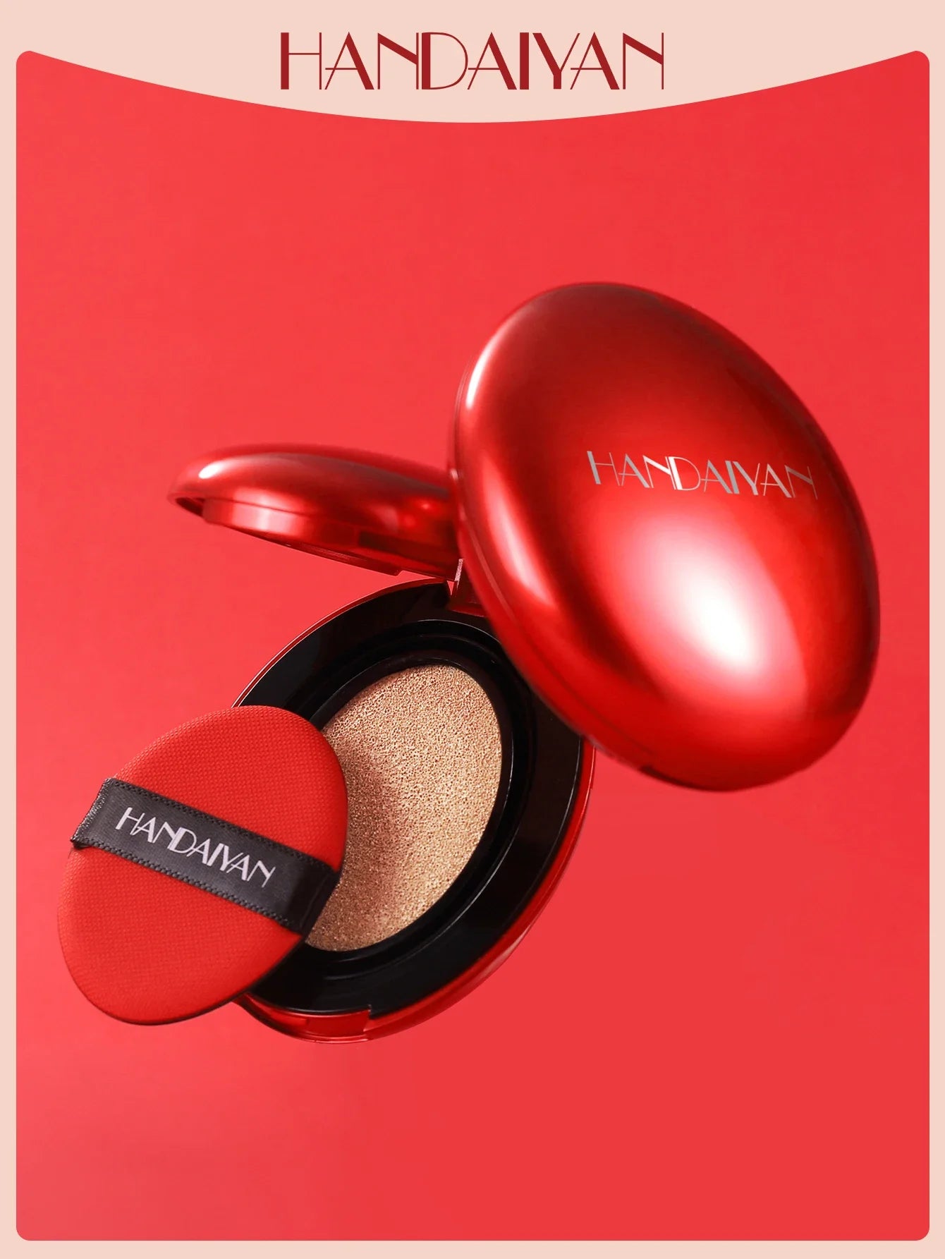 HANDAIYAN 5Color Red Box Concealer Cushion For Easy Application And Long-Lasting Skin Touching Face With Puff For Women's Makeup