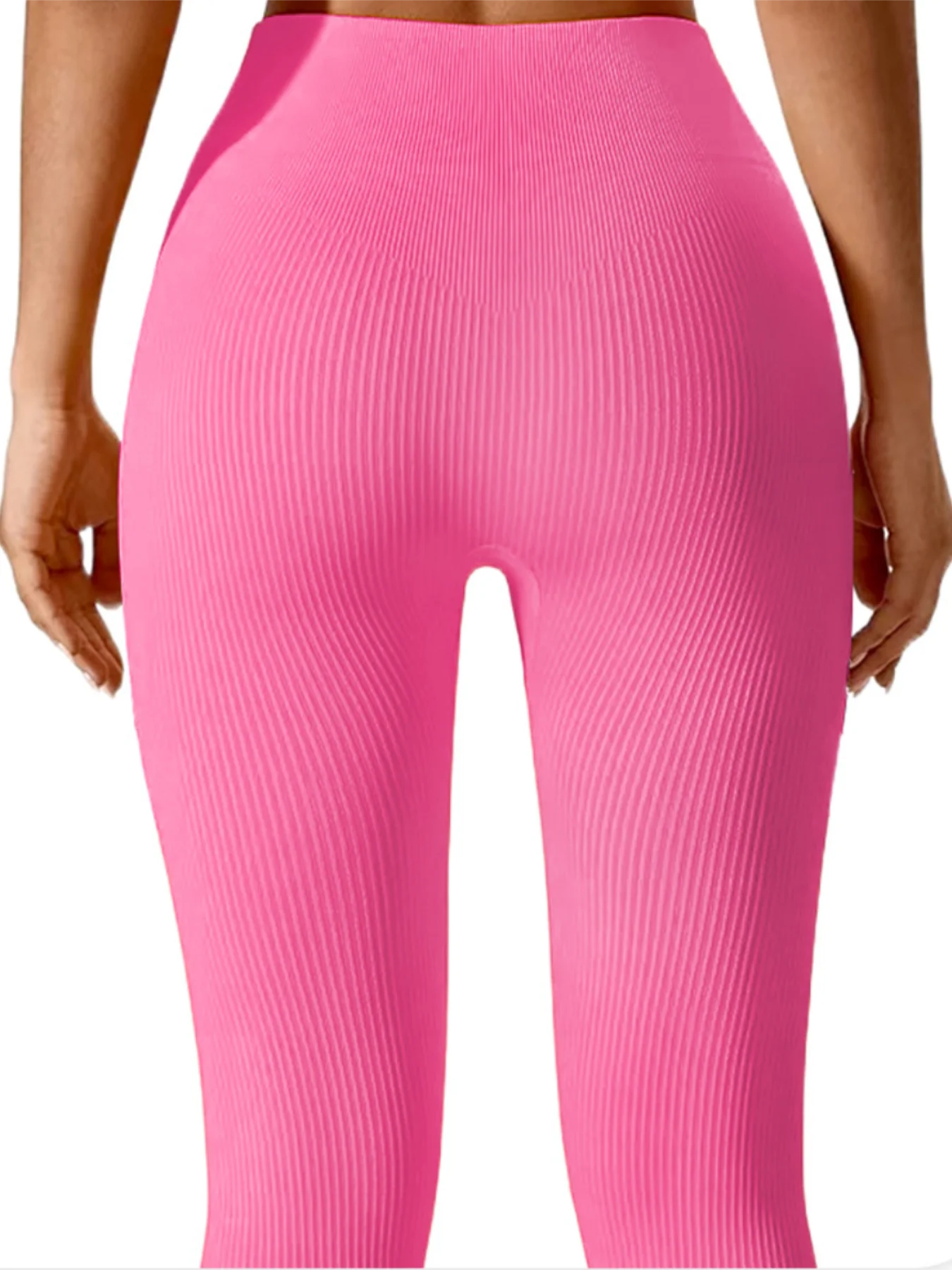 High Waisted Seamless Yoga Leggings, Ribbed Sportswear Tights, Fitness Apparel for Women, Gym and Casual Wear For Fall & Winter