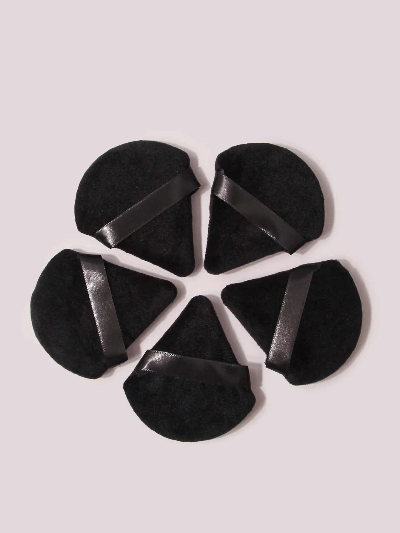 5Pcs Black Triangle Powder Puff For Loose Powder Liquid Cosmetic Soft Plush Powder Puff Makeup Foundation Puff Makeup Tool