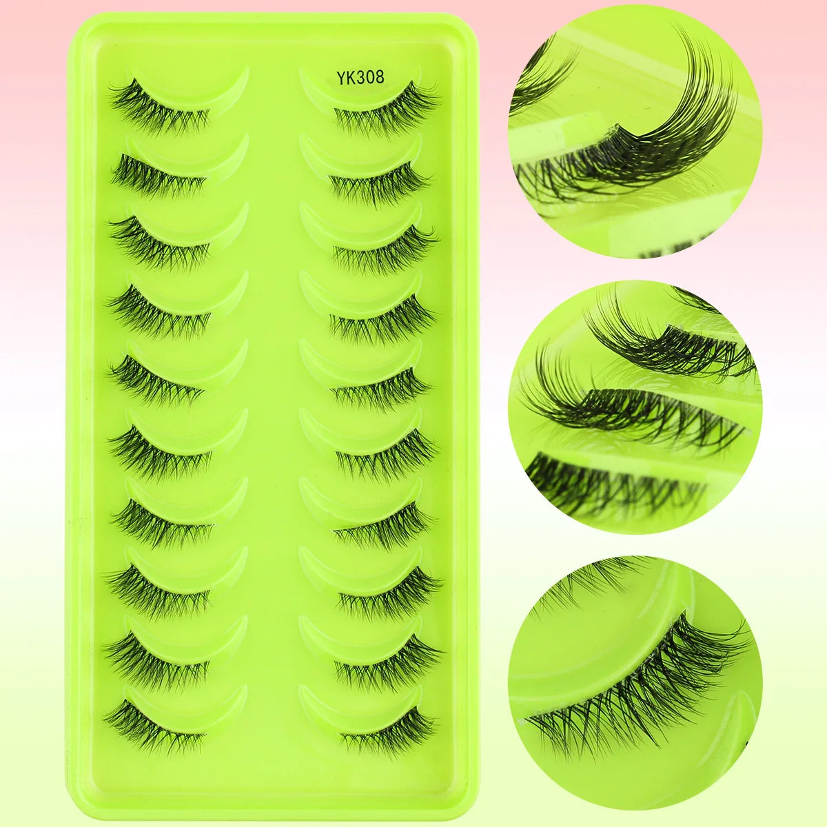 Fake Eyelashes Hot 3/10 Pairs Half Lashes Cat Eye Natural Long Fluffy 3D Mink Lashes Handmade Make up Tools maquillaje Faux Cils