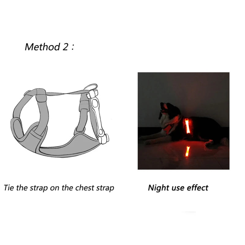 Luminous Strap For Dog Collar Harness Leash Led Light Night Safety Anti-Lost/Avoid Car Accident Glowing Collar For Dogs