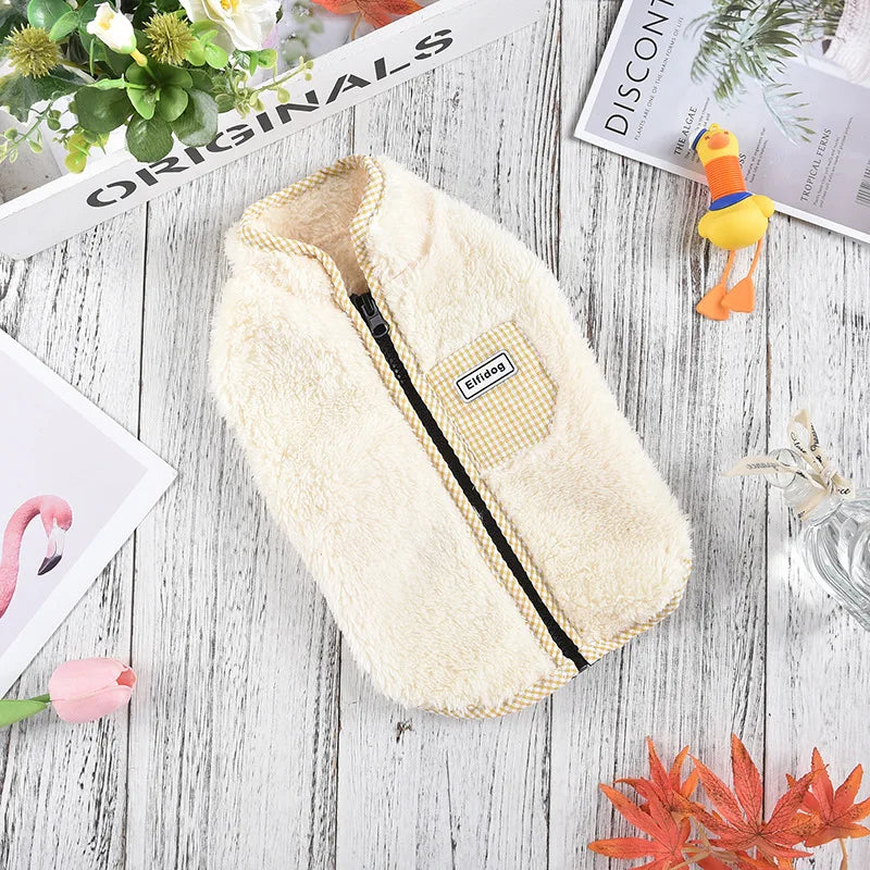 Zipper  Shi Tzu Sweater Clothes For Small Medium Dogs Pet Fur Vest Outfit French Bulldog Autumn Winter Jackets XS 3XL Cats Goods
