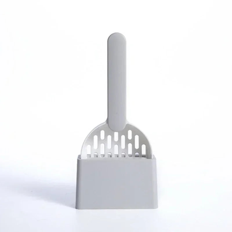 Cat Litter Scoop with Base Plastic Self Cleaning Cat Litter Shovel Cat Toilet Cleaning Tool Lightweight Manure Cleaner Cat Litte