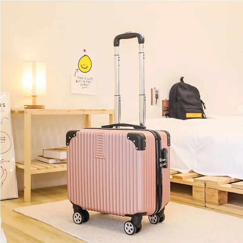Mini Small 18-Inch Travel Boarding Suitcase Luggage Student Japanese-Style Retro Lightweight Password Trolley Case