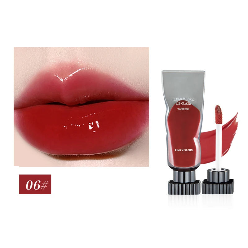 6 Colors Jelly Mirror Water Lip Gloss Transparent Glass Lip Glaze Waterproof Liquid Lipstick Nude Brown Clear Lip Tint Makeup