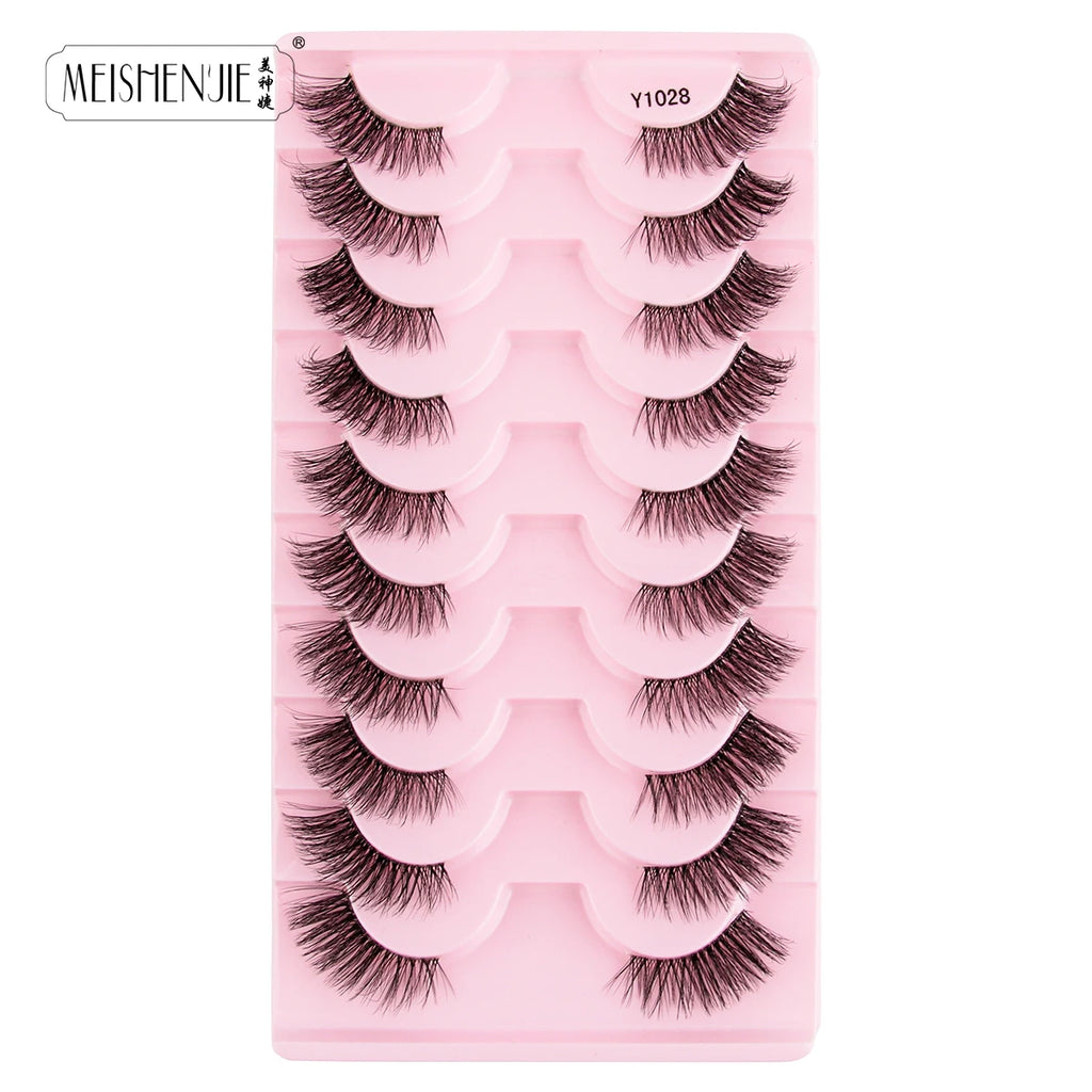 Fake Eyelashes Hot 3/10 Pairs Half Lashes Cat Eye Natural Long Fluffy 3D Mink Lashes Handmade Make up Tools maquillaje Faux Cils