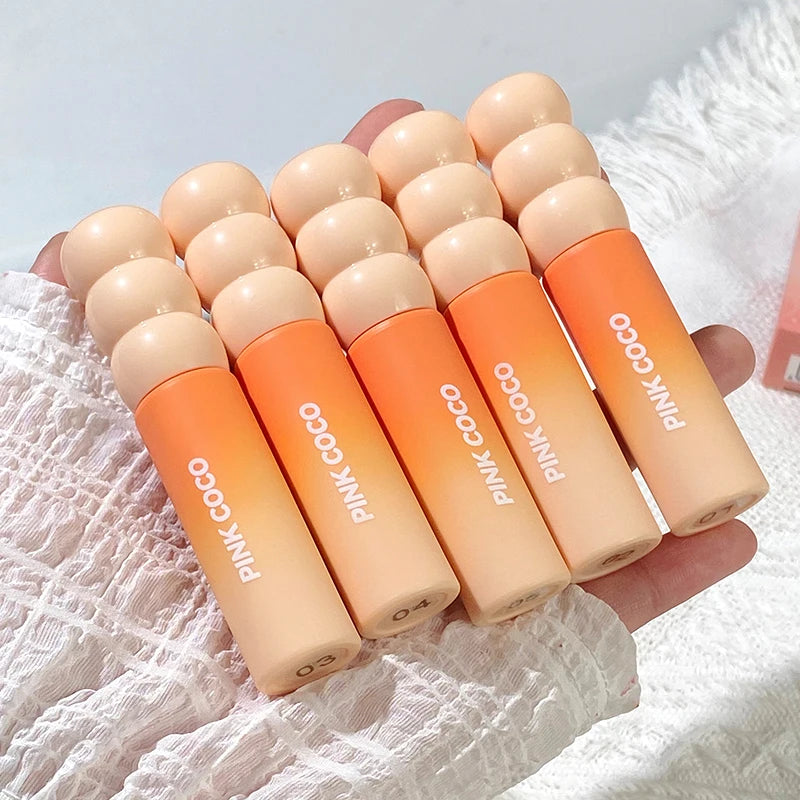 PINK COCO Sunset Galaxy Lip Glaze Matte Matte Velvet Lip Mud Low-saturation Tone Autumn and Winter Matte Lip Glaze