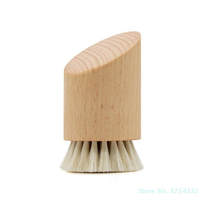 Wood Handle Facial Cleaning Brush Deep Clean Manual Soft Face Massager Skin Pore Clean Brush Face Care Brush Beauty Tool
