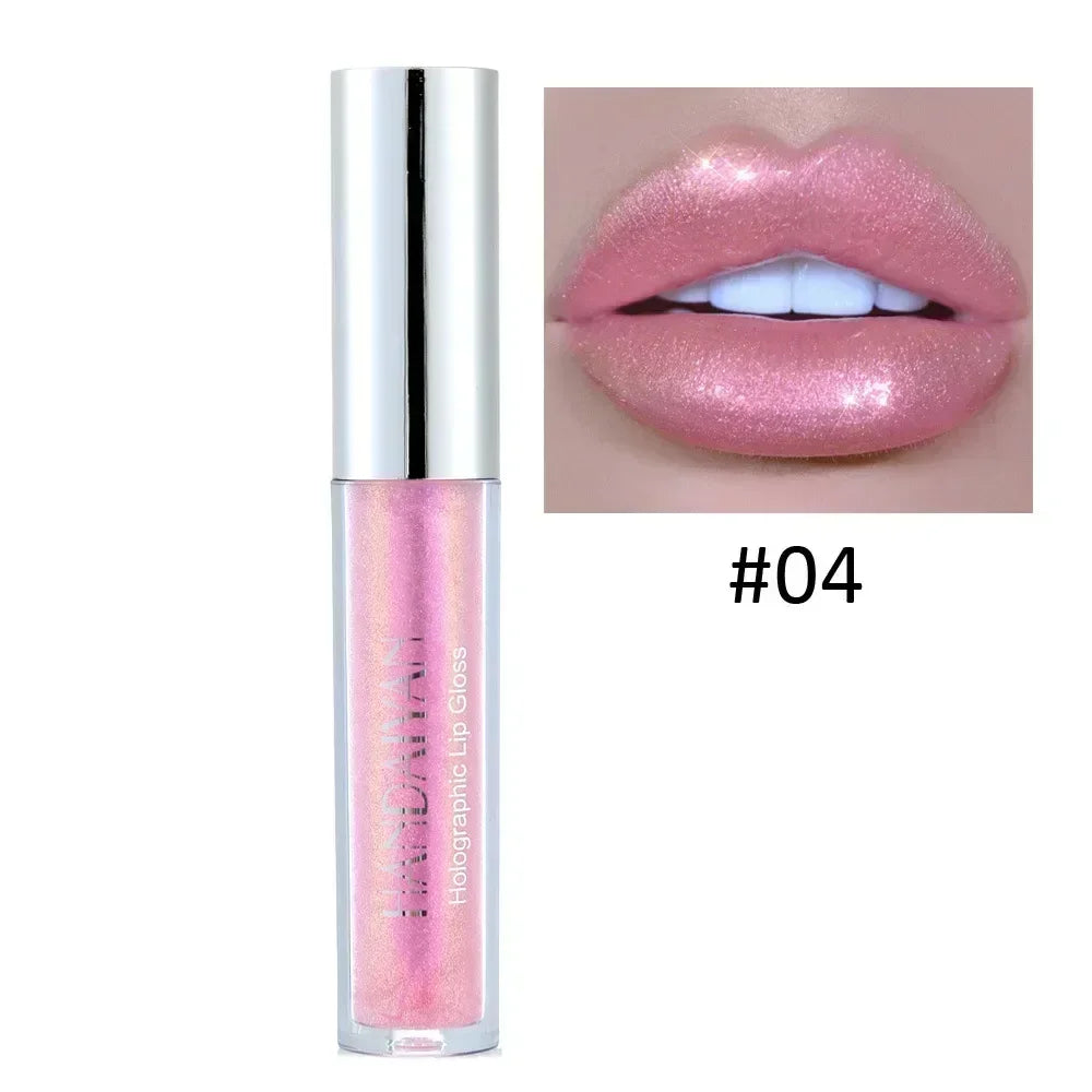 6 Colors Glitter Liquid Lip Gloss Tint Laser Holographic Lipstick Mermaid Glitter Lip Gloss Not Fading Lasting Lip Tint Cosmetic