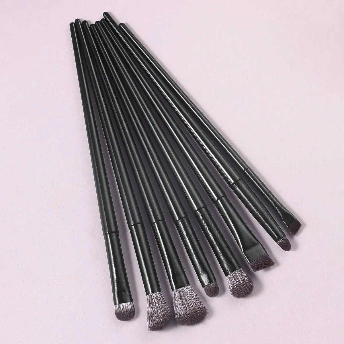 8pcs/Set Black Portable Eye Shadow Makeup Brush Kit